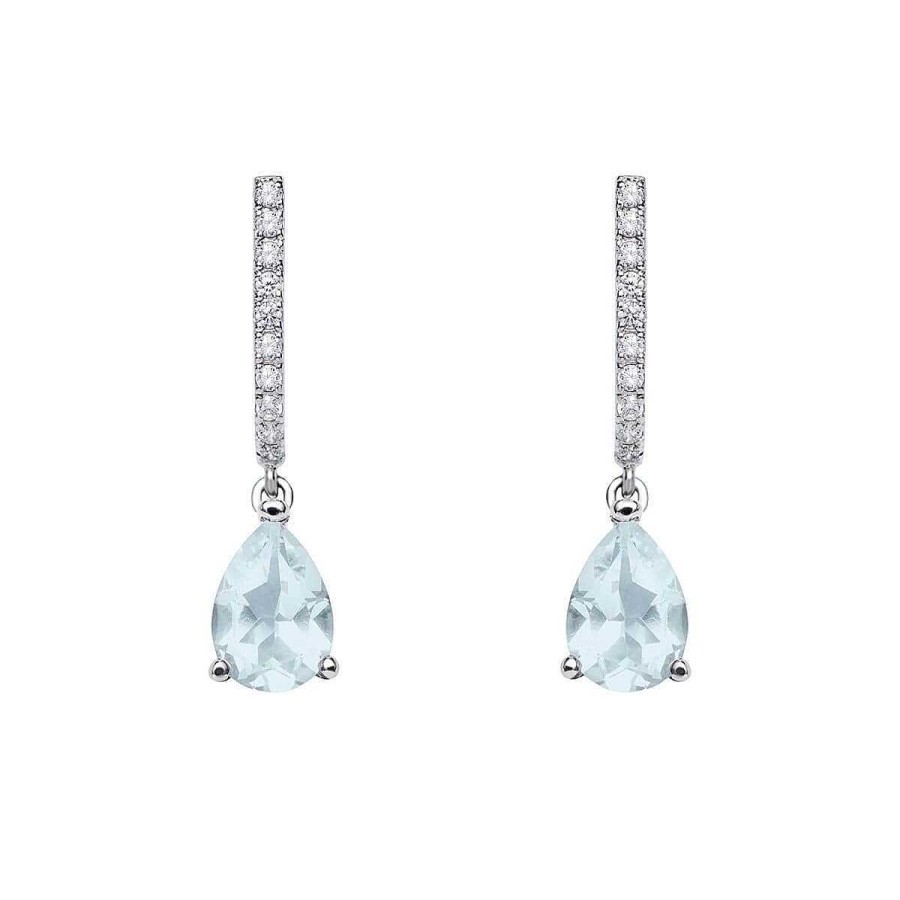 Joyer A ARGYOR | Pendientes Novia Largos De Plata Con Topacios Azules (75B0218Tta)