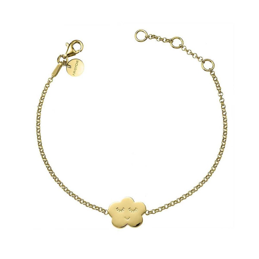 Joyer A ARGYOR | Pulsera De Plata Dorada Ley 925 Nube Sonriente (4A8307316)