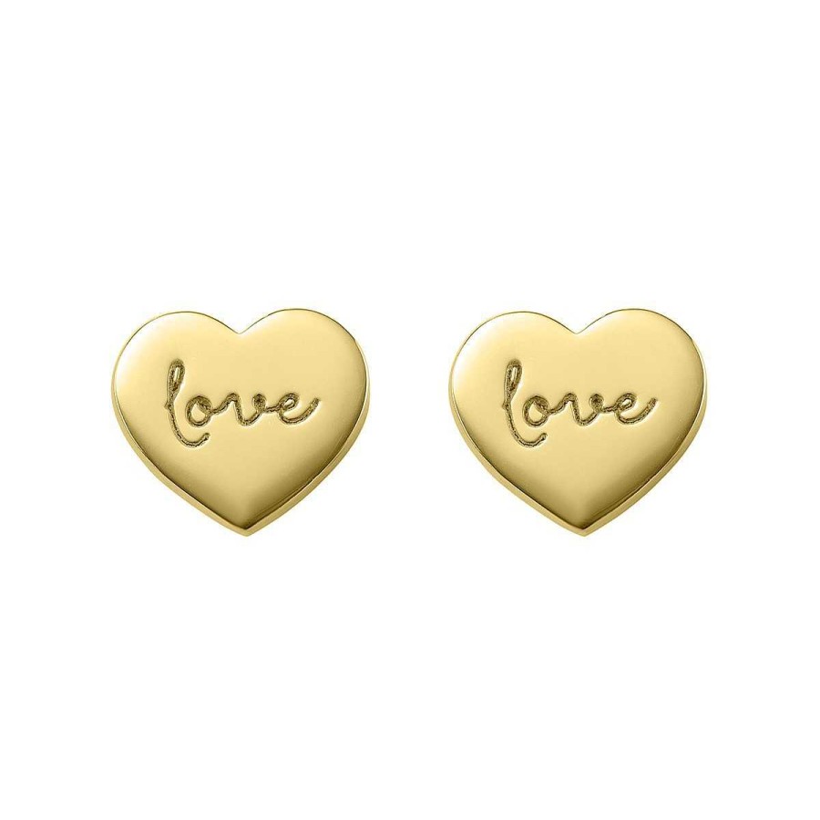 Joyer A ARGYOR | Pendientes De Plata Dorada Coraz N "Love" (6A8307315)