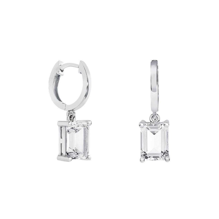 Joyer A ARGYOR | Pendientes En Plata Arete Con Topacio Talla Esmeralda 79B0300Nb(1|2|3)