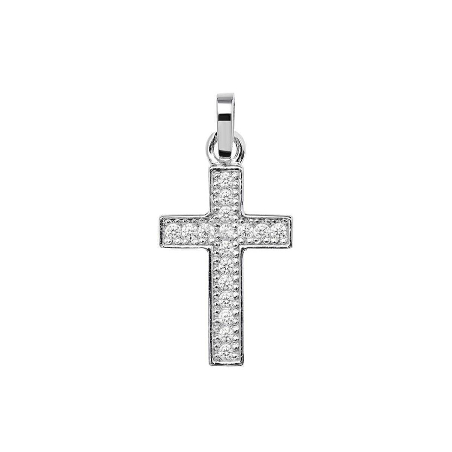 Joyer A ARGYOR | Cruz De Oro Blanco 18K Con Circonitas (75B0021Z)