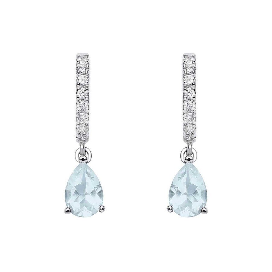 Joyer A ARGYOR | Pendientes De Novia Con Piedra Azul Tipo Arete (75B0212Tta)