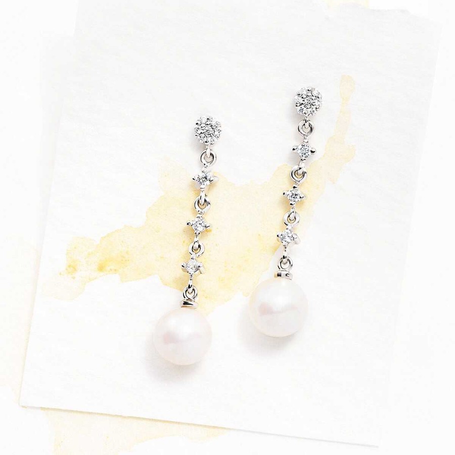 Joyer A ARGYOR | Pendientes Para Novia En Oro Blanco De 18K Y Perlas (79B0603Td1)