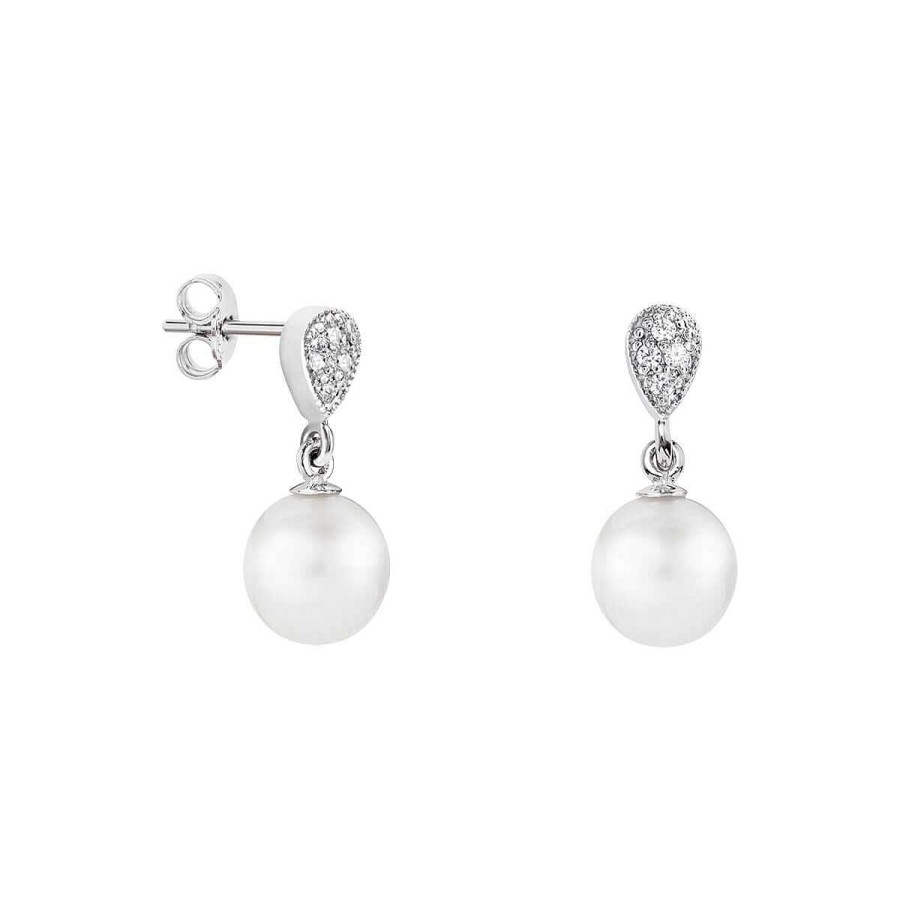 Joyer A ARGYOR | Pendientes De Perlas Para Novia En Oro Blanco Diamantes O Topacios (79B0200Td1)