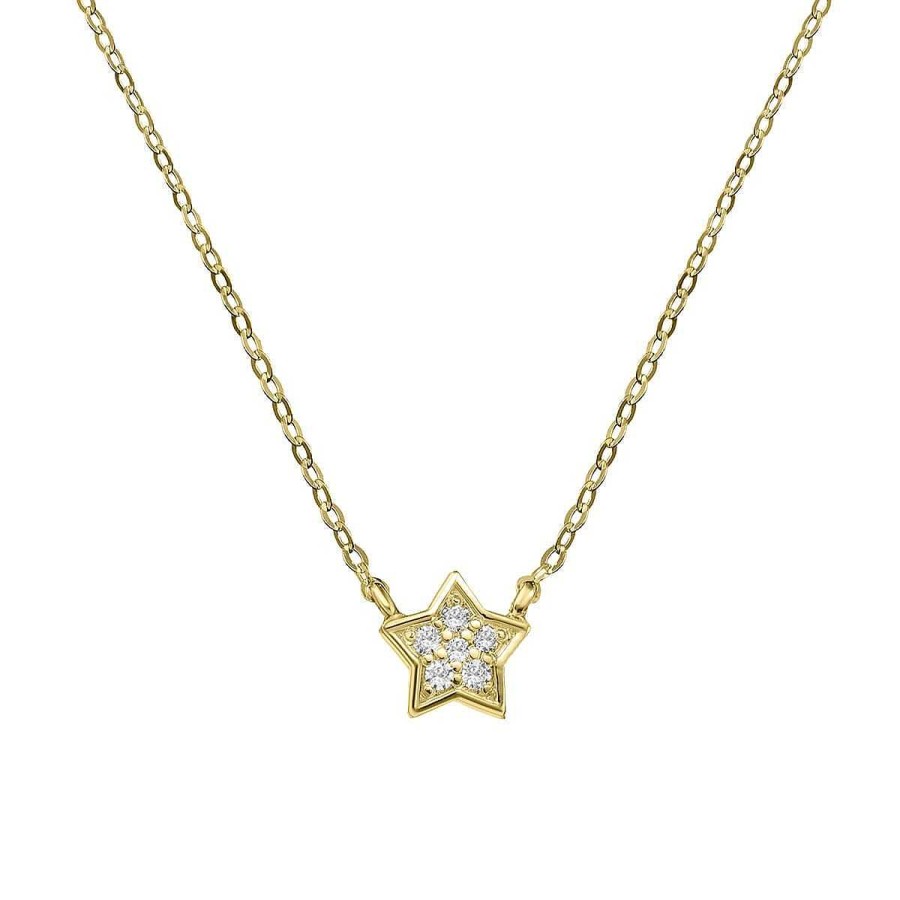 Joyer A ARGYOR | Collar De Oro Estrella 6 Diamantes (76Aga005)