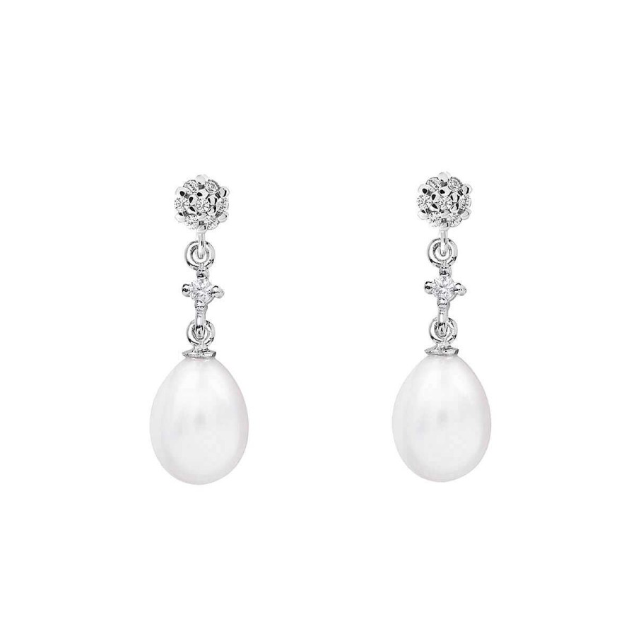 Joyer A ARGYOR | Pendientes De Novia En Oro Blanco De 18K Con Perlas (79B0601Te1)