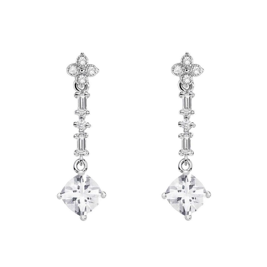 Joyer A ARGYOR | Pendientes De Novia Plata Con Topacios Entrepieza Baguette 79B0106Tc(1|2|3)