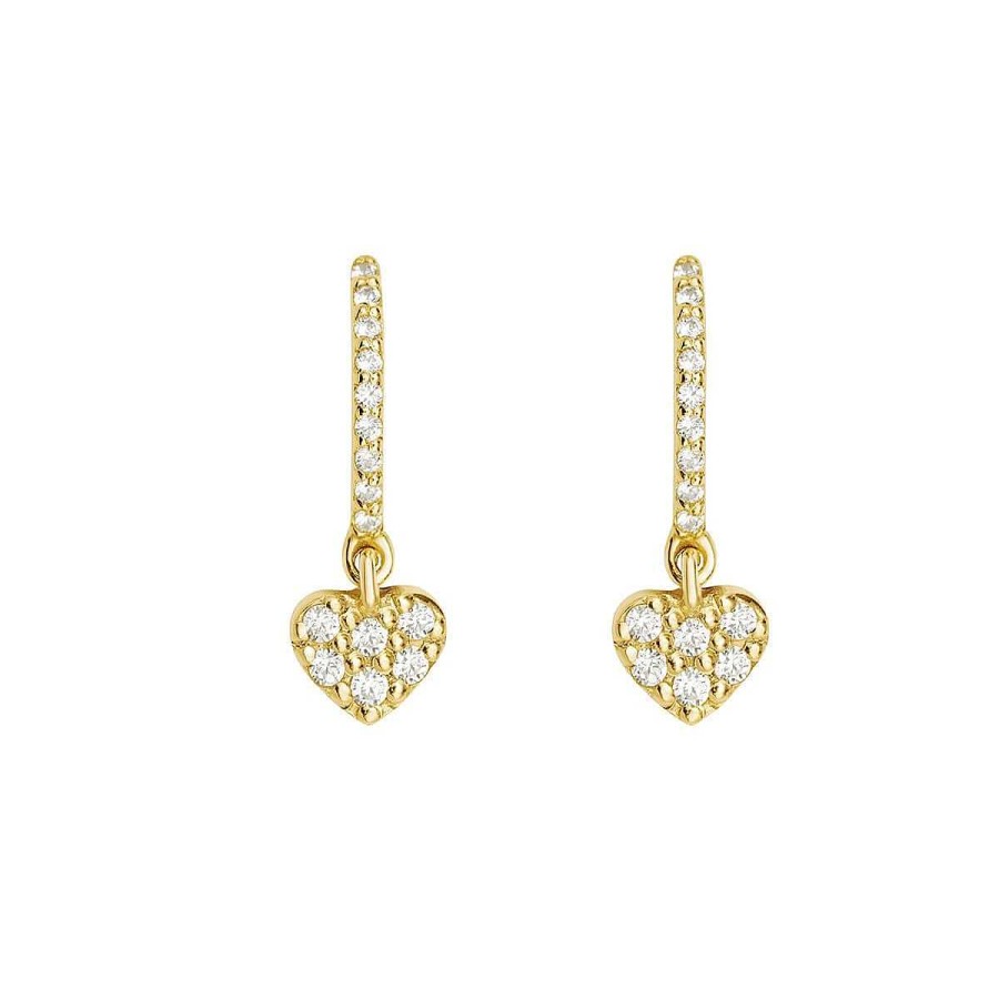 Joyer A ARGYOR | Pendientes De Aro Oro Amarillo Con Coraz N Y Brillantes (061A203)