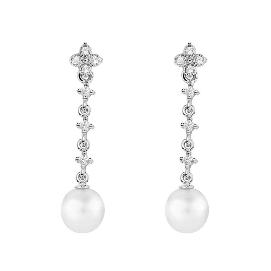 Joyer A ARGYOR | Pendientes De Perlas Blancas Para Novia Plata Y Topacios (79B0103Td1)