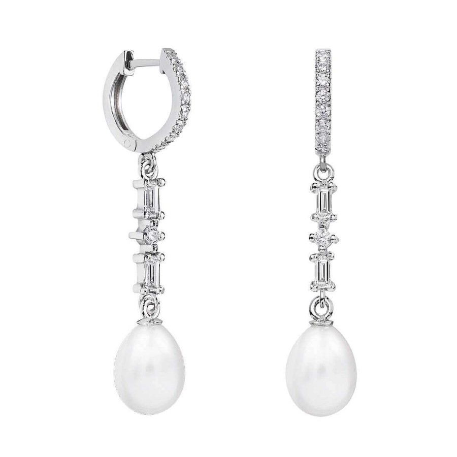 Joyer A ARGYOR | Pendientes De Perlas Para Novias En Plata Con Topacios (79B0406Te1)