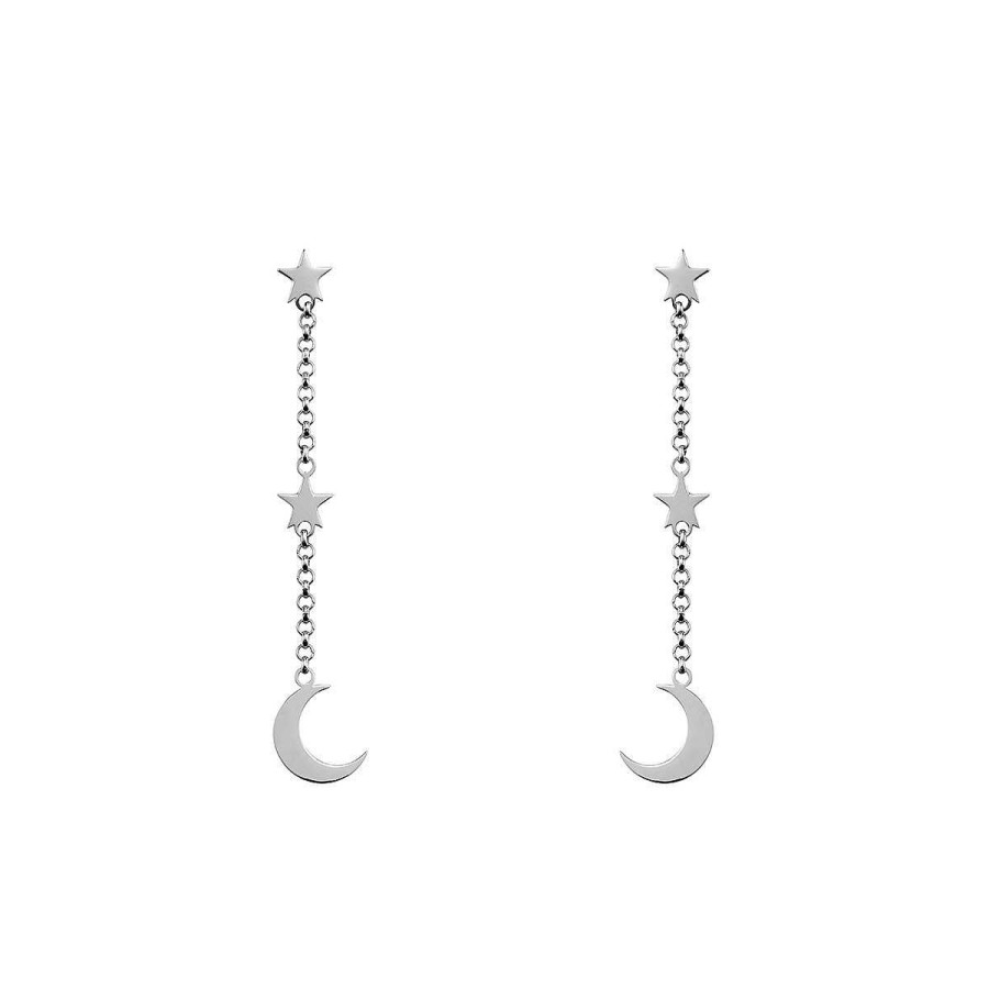 Joyer A ARGYOR | Pendientes Largos De Plata Luna Y Estrellas (6B8307300C)