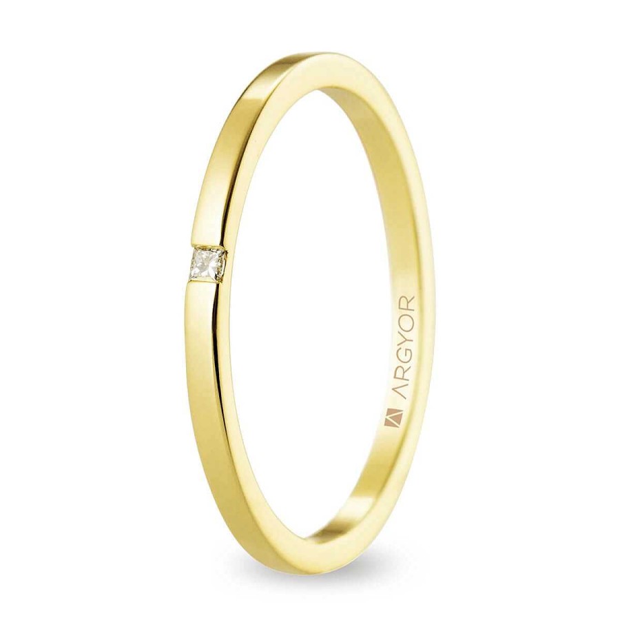 Joyer A ARGYOR | Anillo De Boda De Oro 18K Con Diamante (5117530P)