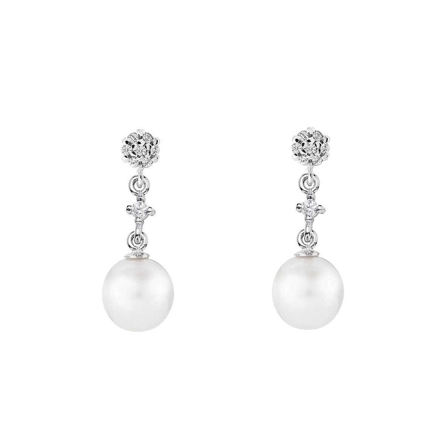 Joyer A ARGYOR | Pendientes De Perlas Para Novia Oro Y Diamantes O Topacios (79B0601Td1)