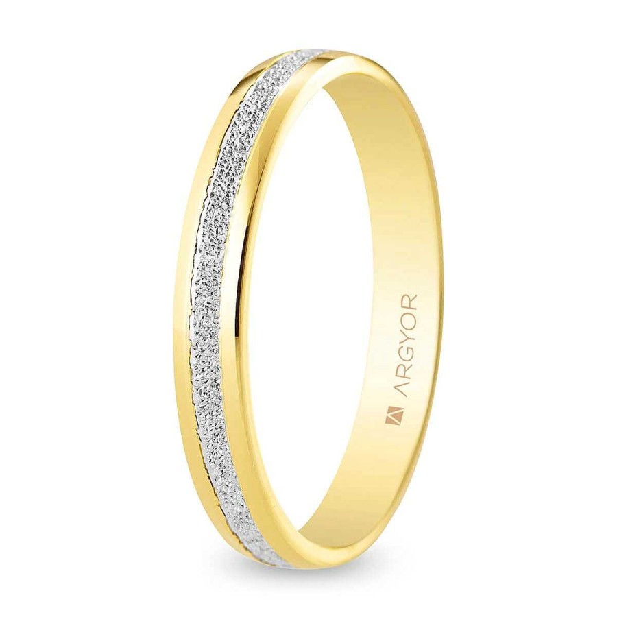 Joyer A ARGYOR | Alianza De Boda De Oro Bicolor Diamantada (5235543)