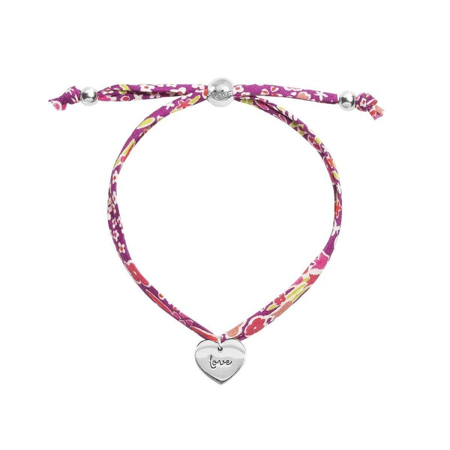 Joyer A ARGYOR | Pulsera Con Colgante Coraz N Grabado En Plata Y Cord N (4B8307507)