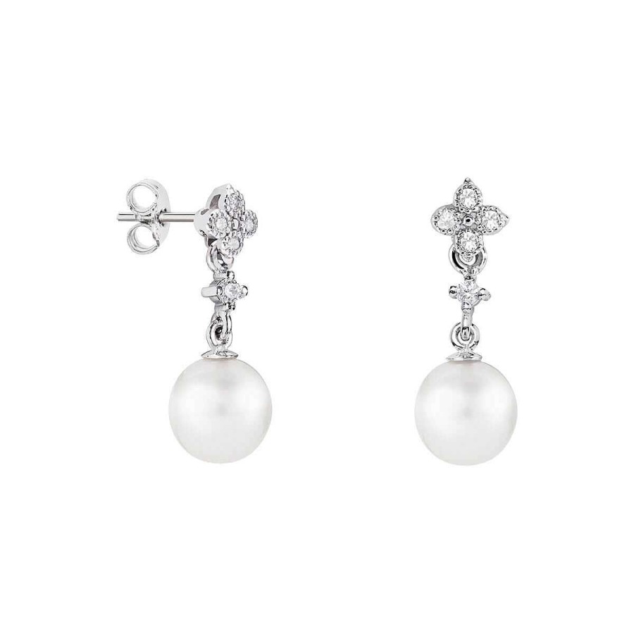 Joyer A ARGYOR | Pendientes De Perlas Para Novias En Plata Con Topacios (79B0101Td1)