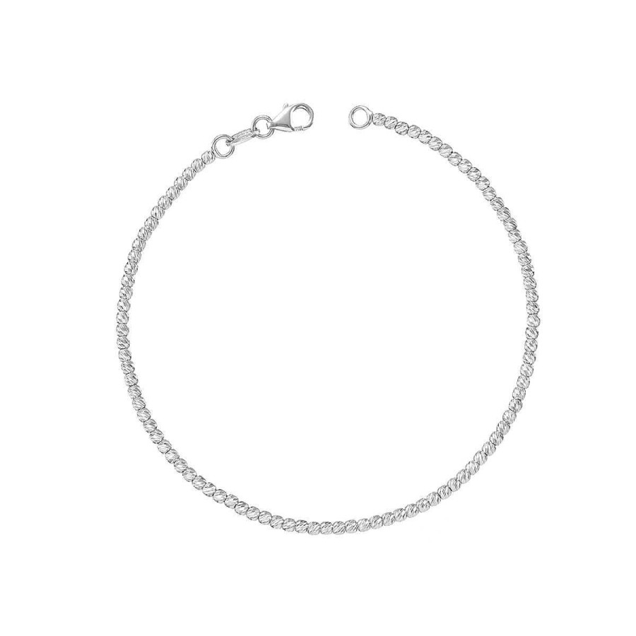 Joyer A ARGYOR | Pulsera Oro Blanco Bolas Diamantadas 1.9Mm (044B118Pul)