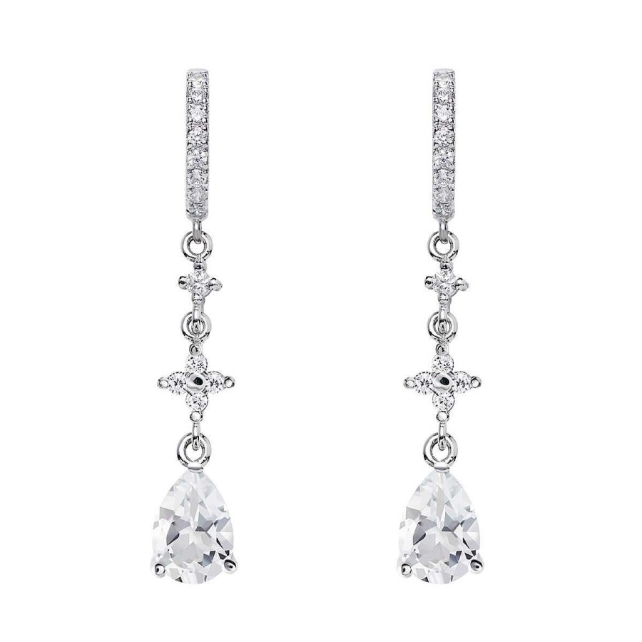 Joyer A ARGYOR | Pendientes De Novia Plata Con Topacios Entrepieza Cruz 79B0404Ta(1|2|3)