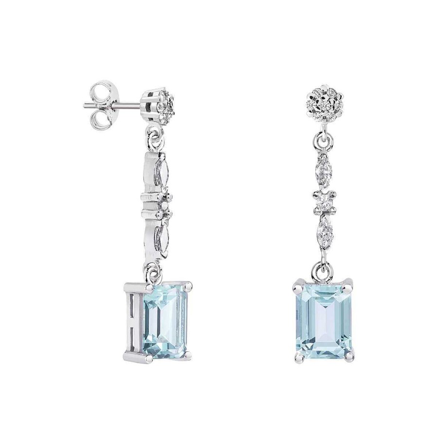 Joyer A ARGYOR | Pendientes De Novia Plata Con Topacios Entrepieza Marquise 79B0605Tb(1|2|3)