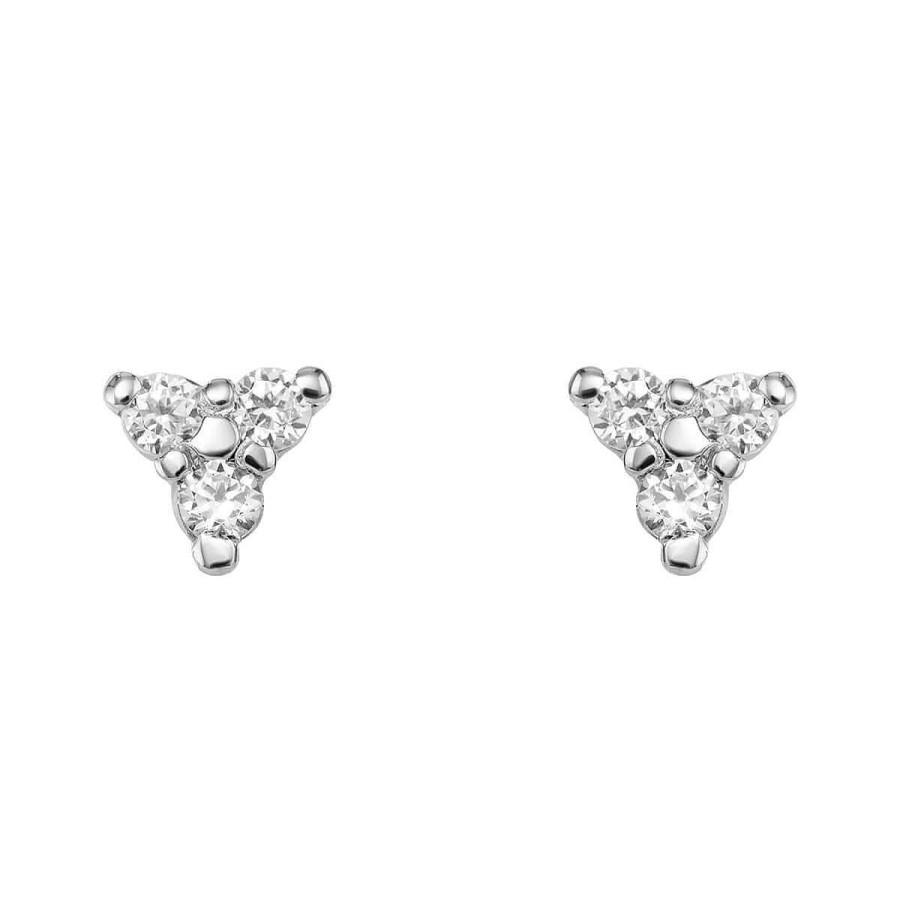 Joyer A ARGYOR | Pendientes Tri Ngulo Diamantes Y Oro Blanco 18K (76Bpe002)