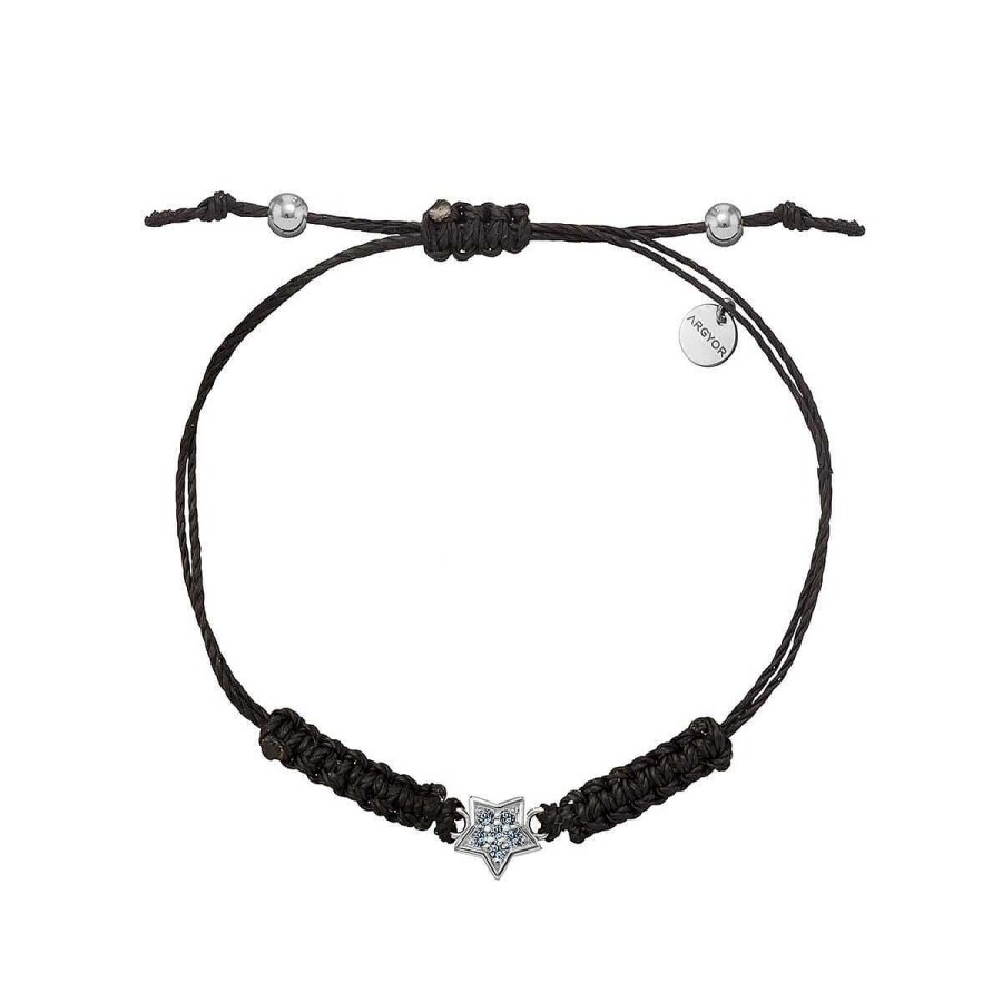 Joyer A ARGYOR | Pulsera Macram Oro Estrella Zafiro Azul (76Bma005Za)