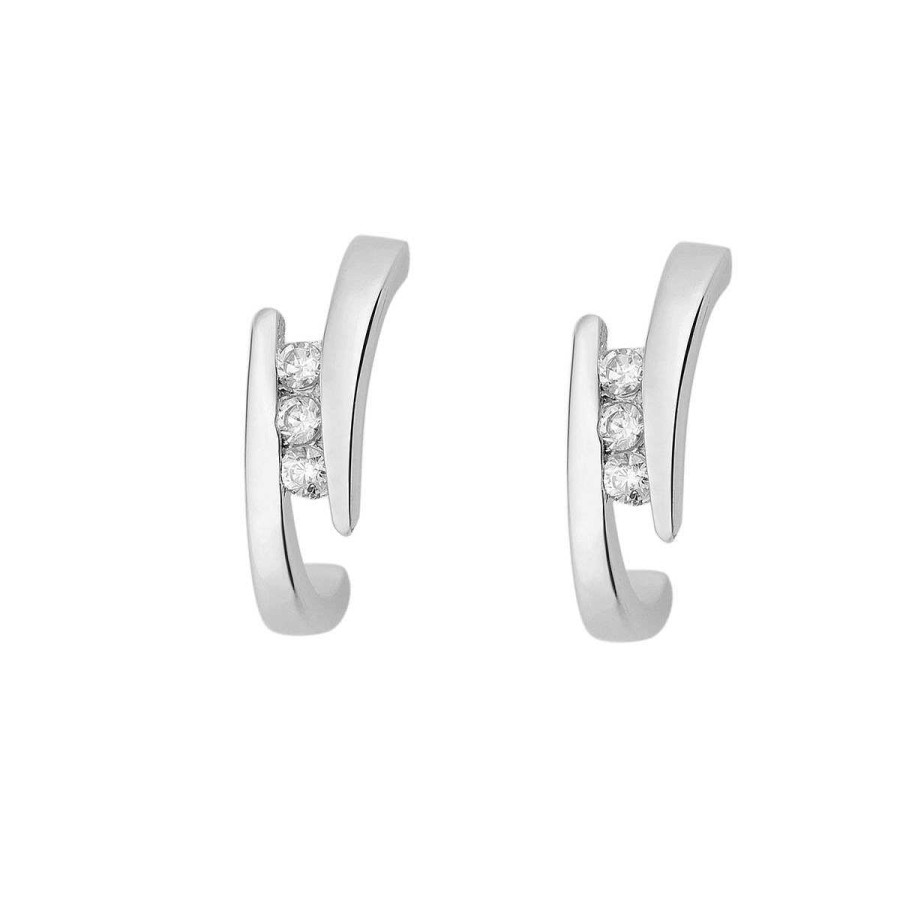 Joyer A ARGYOR | Pendientes De Novia Oro Blanco Con 6 Diamantes 0.09Ct (75B0013)