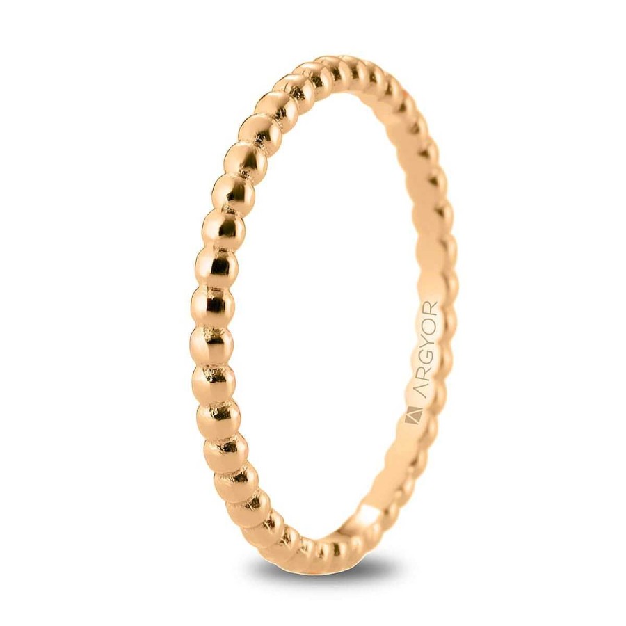 Joyer A ARGYOR | Alianza De Boda En Oro Rosa 18K En Forma Perlada (5R18534)