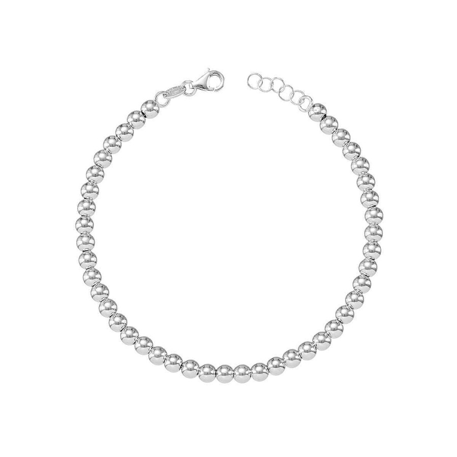 Joyer A ARGYOR | Pulsera Oro Blanco Bolas Fantas A Brillo 4 Mm (044B124Pul)