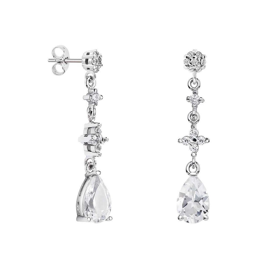 Joyer A ARGYOR | Pendientes De Novia Plata Con Topacios Entrepieza Cruz 79B0604Ta(1|2|3)