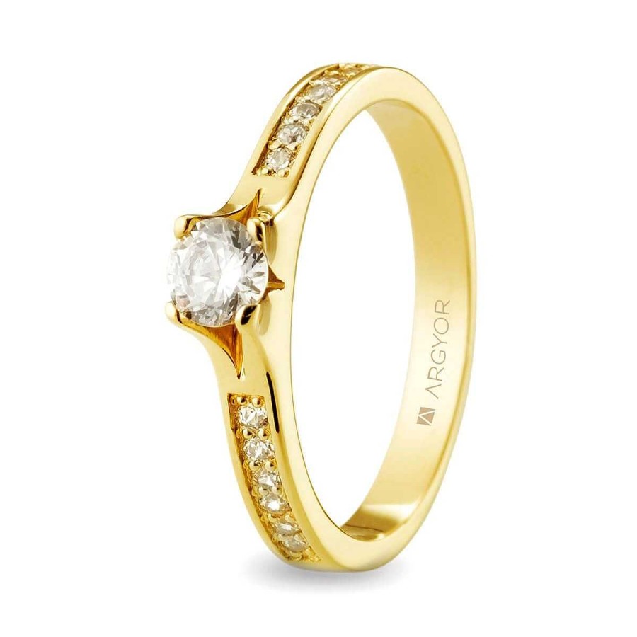 Joyer A ARGYOR | Anillo De Compromiso De Oro Con Diamantes 0.48Ct (74A0107)