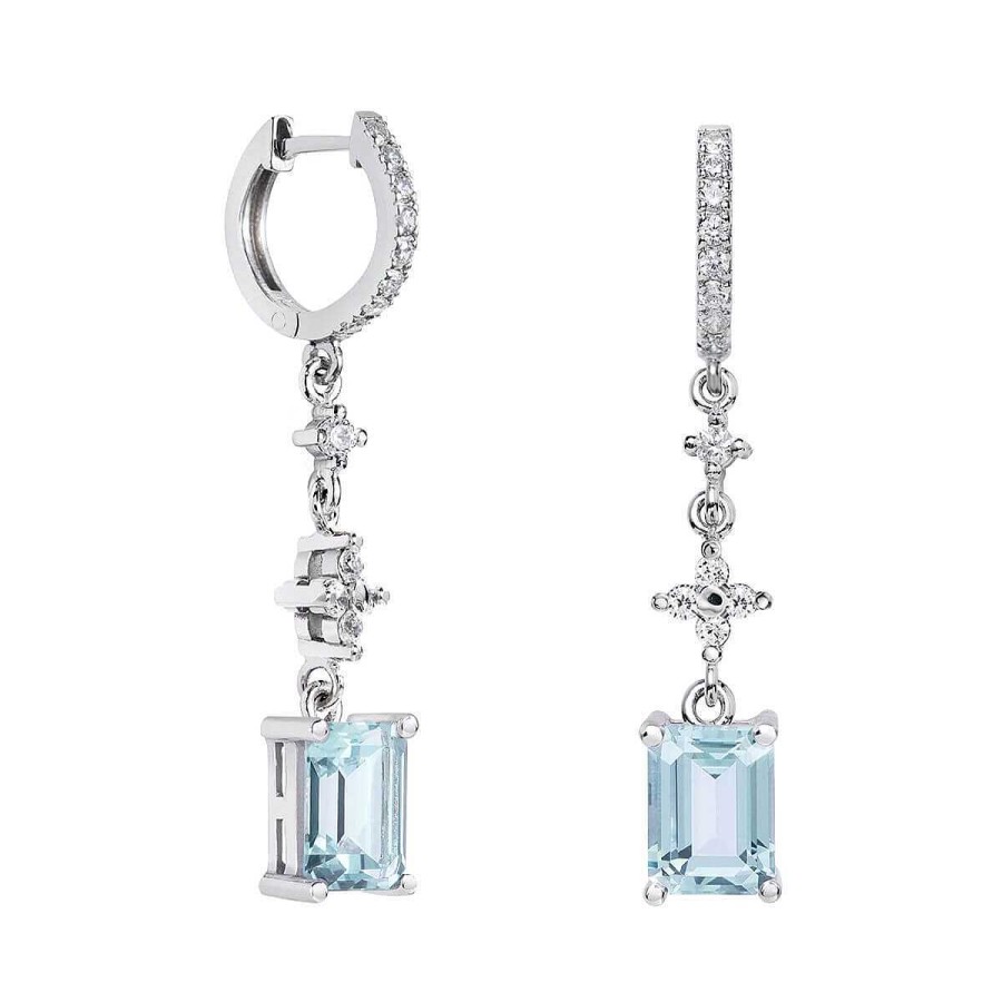 Joyer A ARGYOR | Pendientes De Novia Plata Con Topacios Entrepieza Cruz 79B0404Tb2(1|2|3)