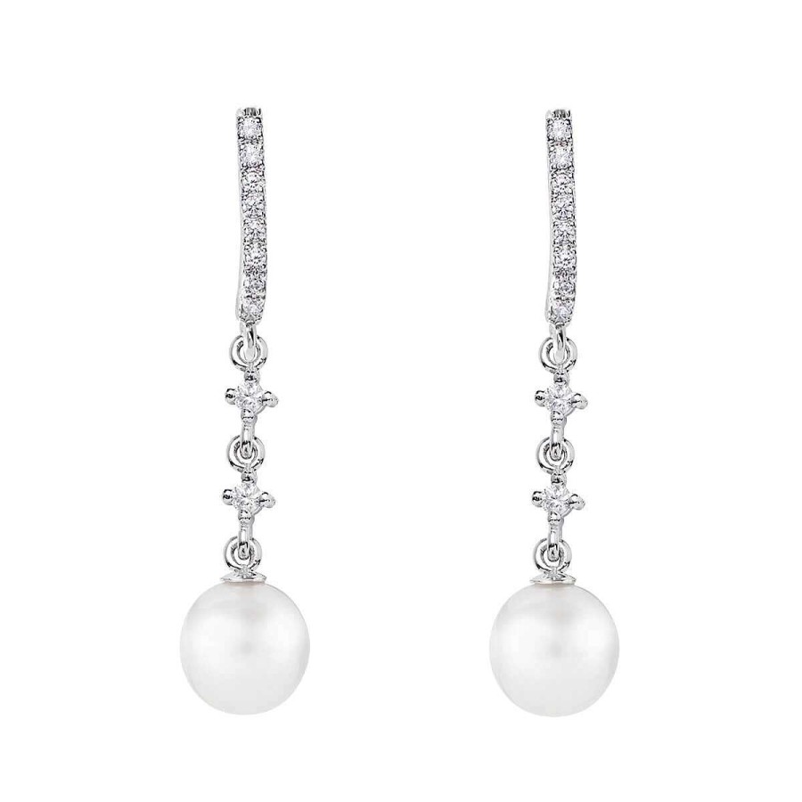 Joyer A ARGYOR | Pendientes De Perlas Para Novias En Plata Y Topacios (79B0502Td1)