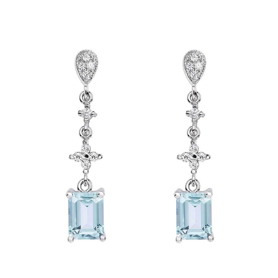 Joyer A ARGYOR | Pendientes De Novia De Oro Blanco Y Topacio Natural 79B0204Tb (1|2|3)