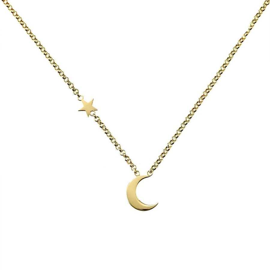 Joyer A ARGYOR | Collar De Oro Amarillo 18K Luna Y Estrella (3A8307300B)