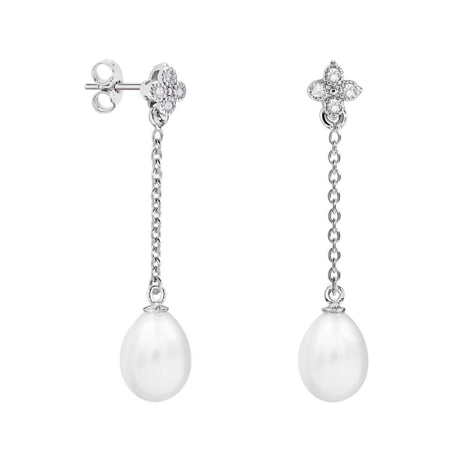 Joyer A ARGYOR | Pendientes De Perlas Para Novia Plata Y Topacios Cadena (79B0107Te1)