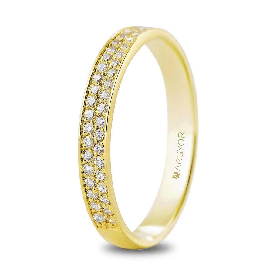 Joyer A ARGYOR | Anillo Oro Amarillo 18K Con 42 Brillantes (74A0178)