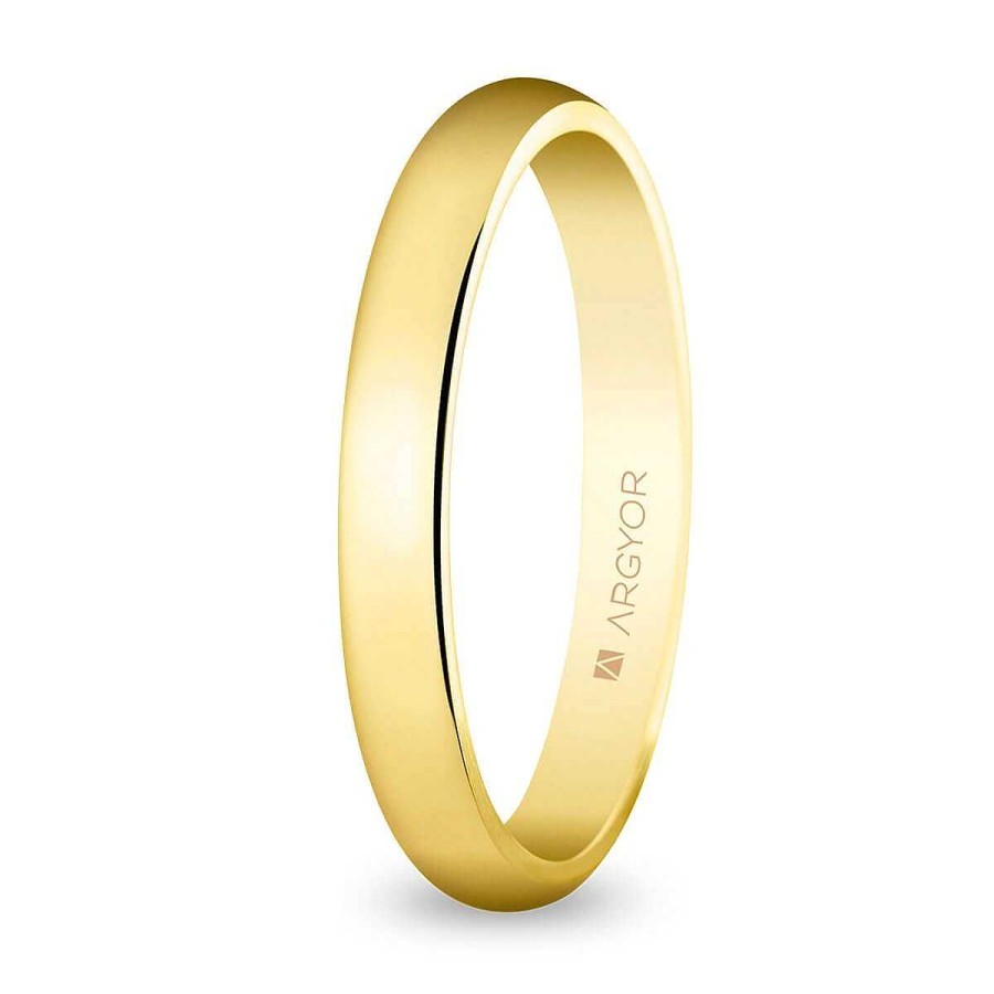 Joyer A ARGYOR | Alianza De Boda Cl Sica Oro Media Ca A 3Mm (50306)