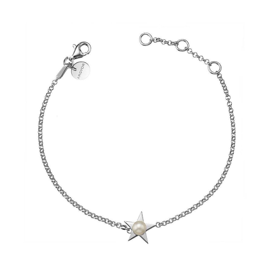 Joyer A ARGYOR | Pulsera De Plata De 1 Ley Estrella Con Perla (4B8307302)