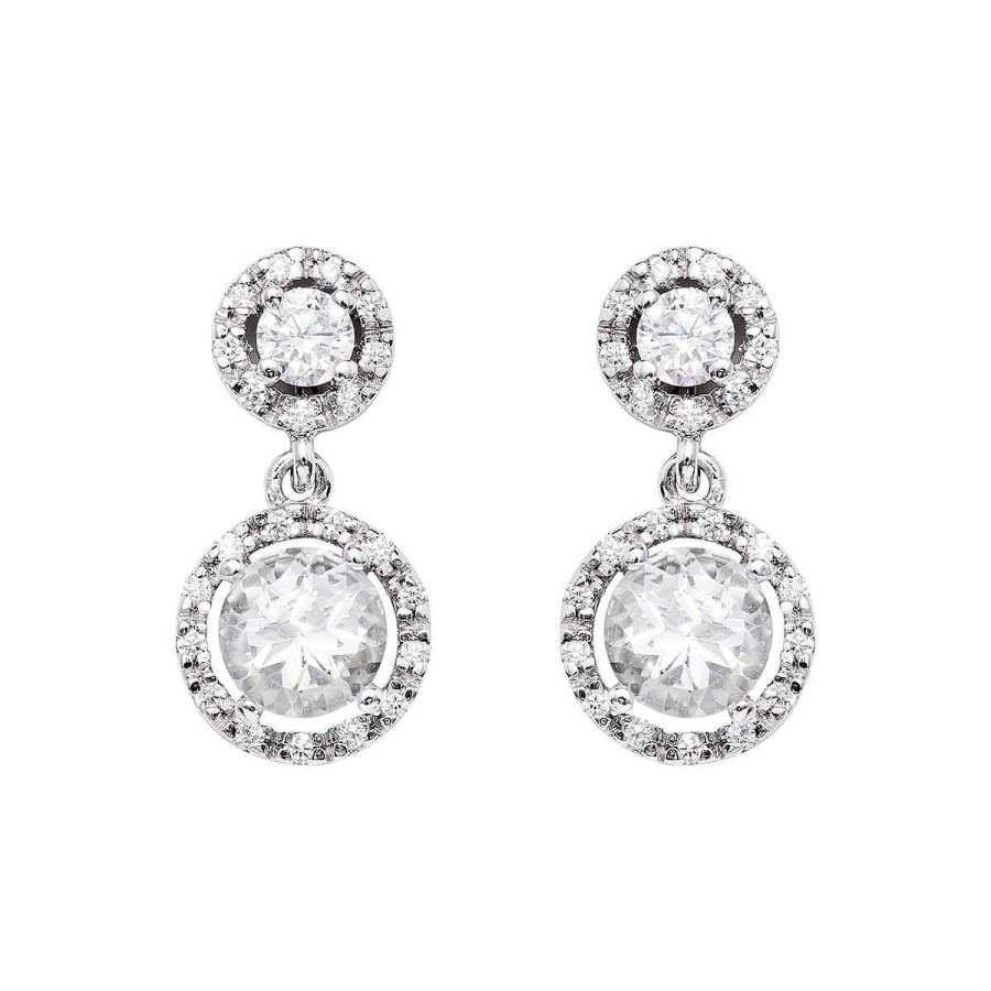 Joyer A ARGYOR | Pendientes De Novia En Plata Con Brillantes Y Topacios (75B0204Tt)