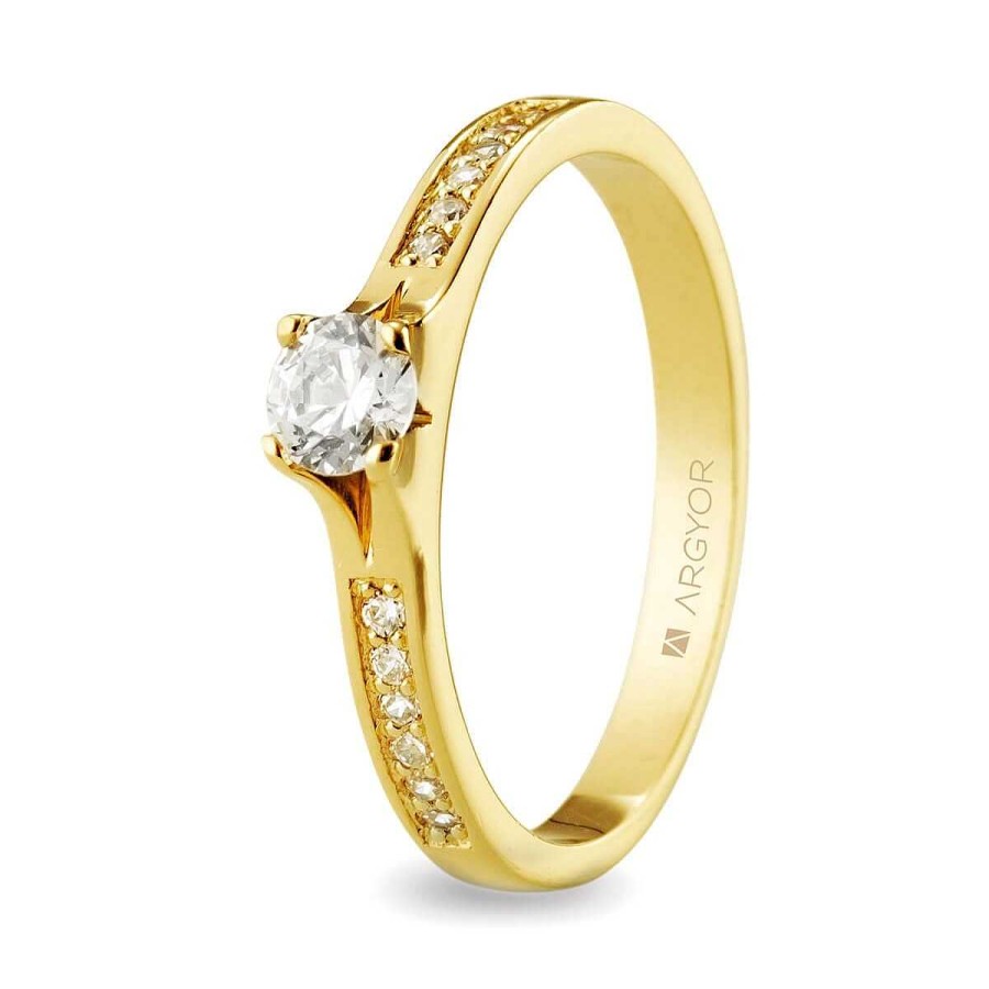 Joyer A ARGYOR | Anillo De Compromiso De Oro Con 13 Diamantes 0.39Ct (74A0106)