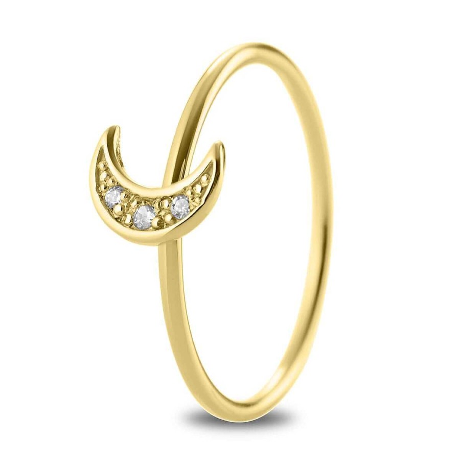 Joyer A ARGYOR | Anillo Luna Con Diamantes En Oro 18K (76Aan004)