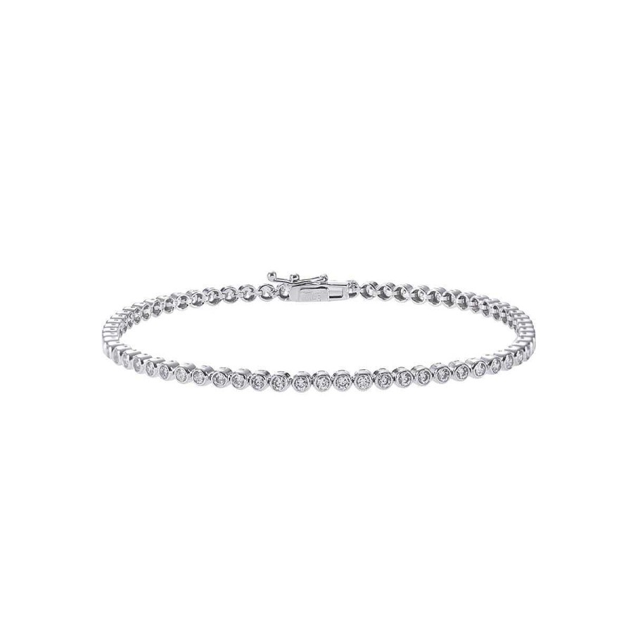 Joyer A ARGYOR | Pulsera Riviere Oro Blanco Y Circonitas, 2.6Mm (040106B)