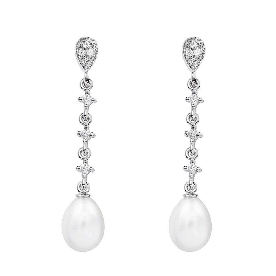 Joyer A ARGYOR | Pendientes Con Perlas Para Novias En Plata Y Topacios (79B0203Te1)