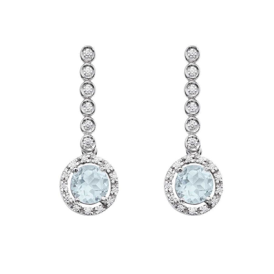 Joyer A ARGYOR | Pendientes De Novia Largos En Plata De Ley Con Topacio Azul (75B0200Tta)