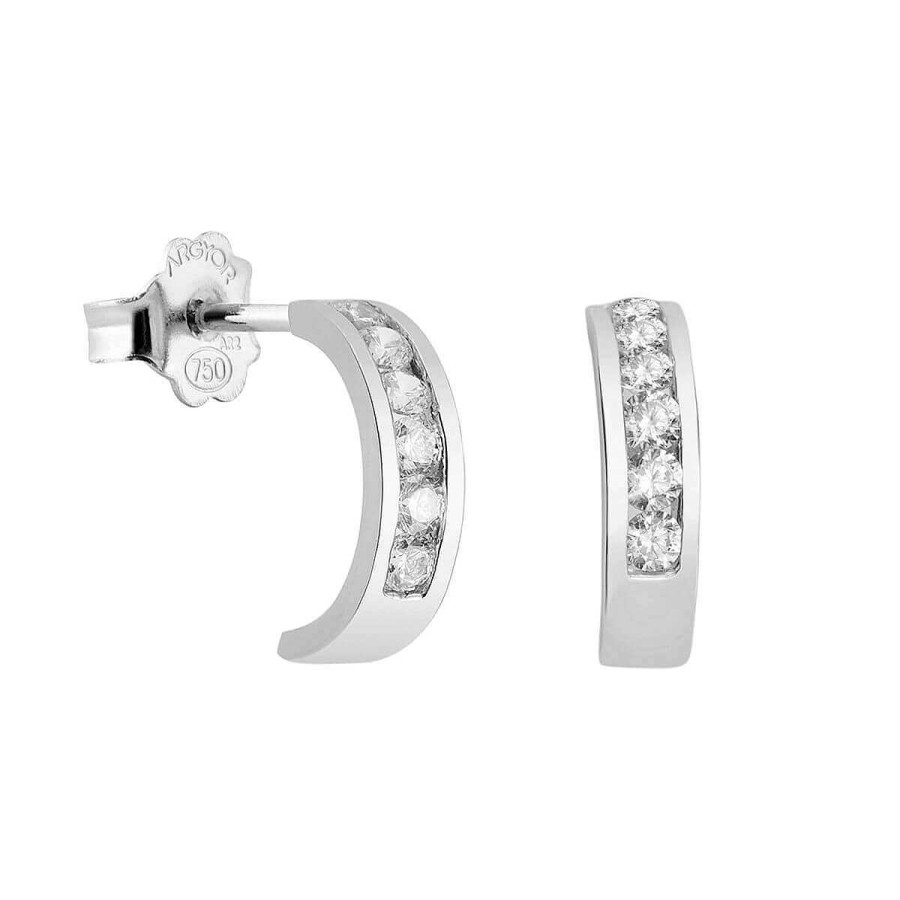 Joyer A ARGYOR | Pendientes De Oro Blanco Con Circonitas (75B0012Z)