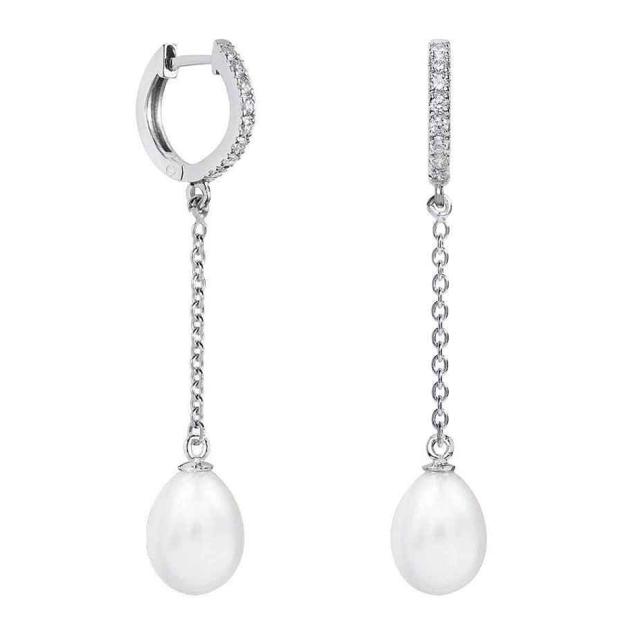 Joyer A ARGYOR | Pendientes De Perlas Para Novias En Plata Con Topacios (79B0407Te1)