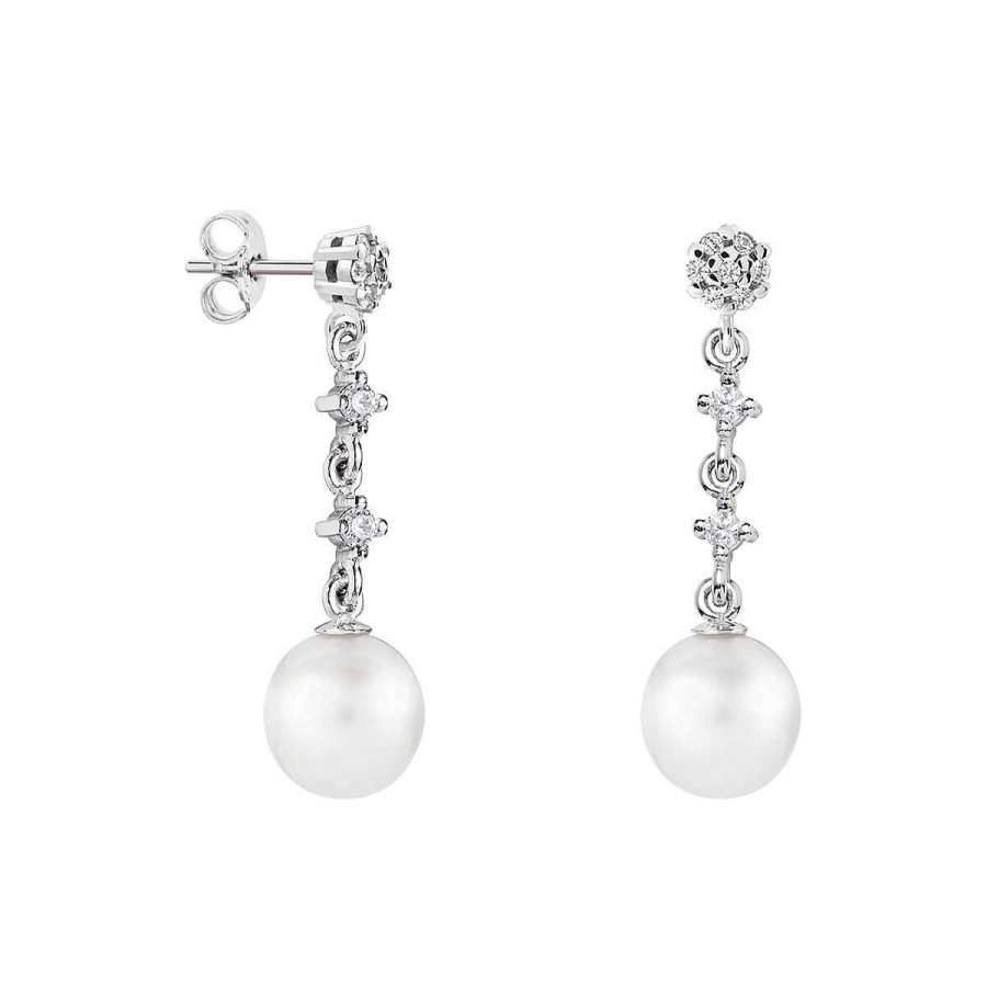 Joyer A ARGYOR | Pendientes De Novia En Oro Blanco De 18K Y Perlas (79B0602Td1)