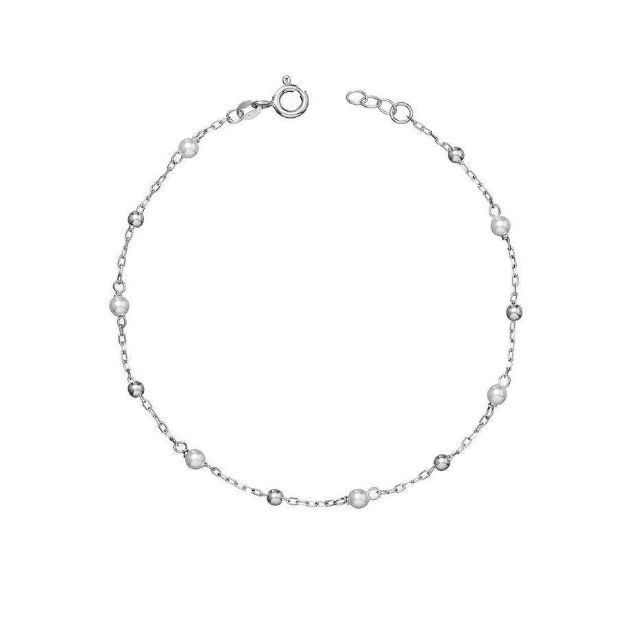 Joyer A ARGYOR | Pulsera Oro Blanco 18K Con Perlas (046B100Pul)