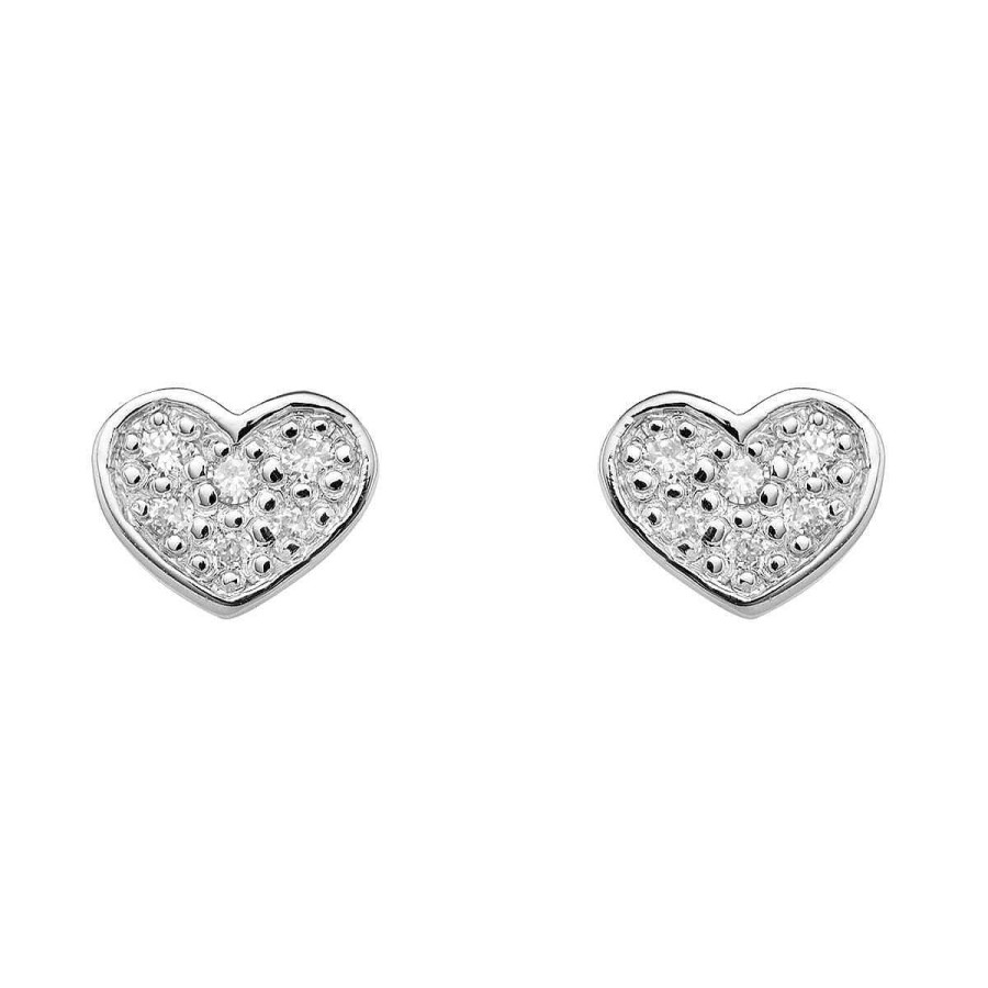 Joyer A ARGYOR | Pendientes Coraz N Diamantes Y Oro Blanco (76Bpe007)