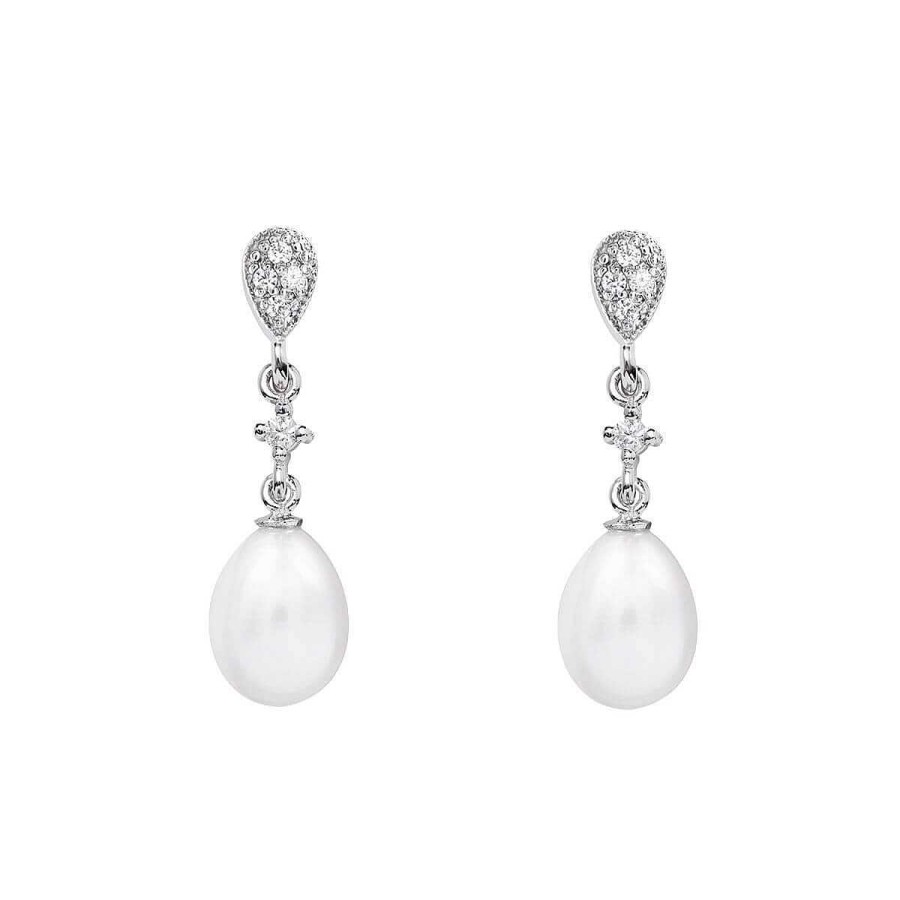 Joyer A ARGYOR | Pendientes Con Perla Blanca De Novia Oro Blanco 18K L Grima (79B0201Te1)